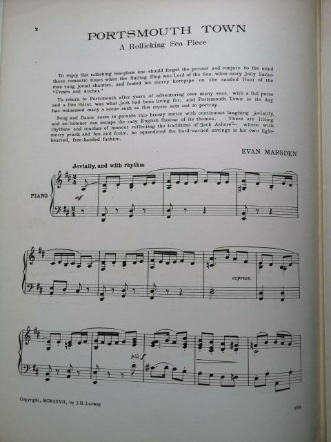 PORTSMOUTH TOWN - A ROLLICKING SEA PIECE - 1927 Colour-3